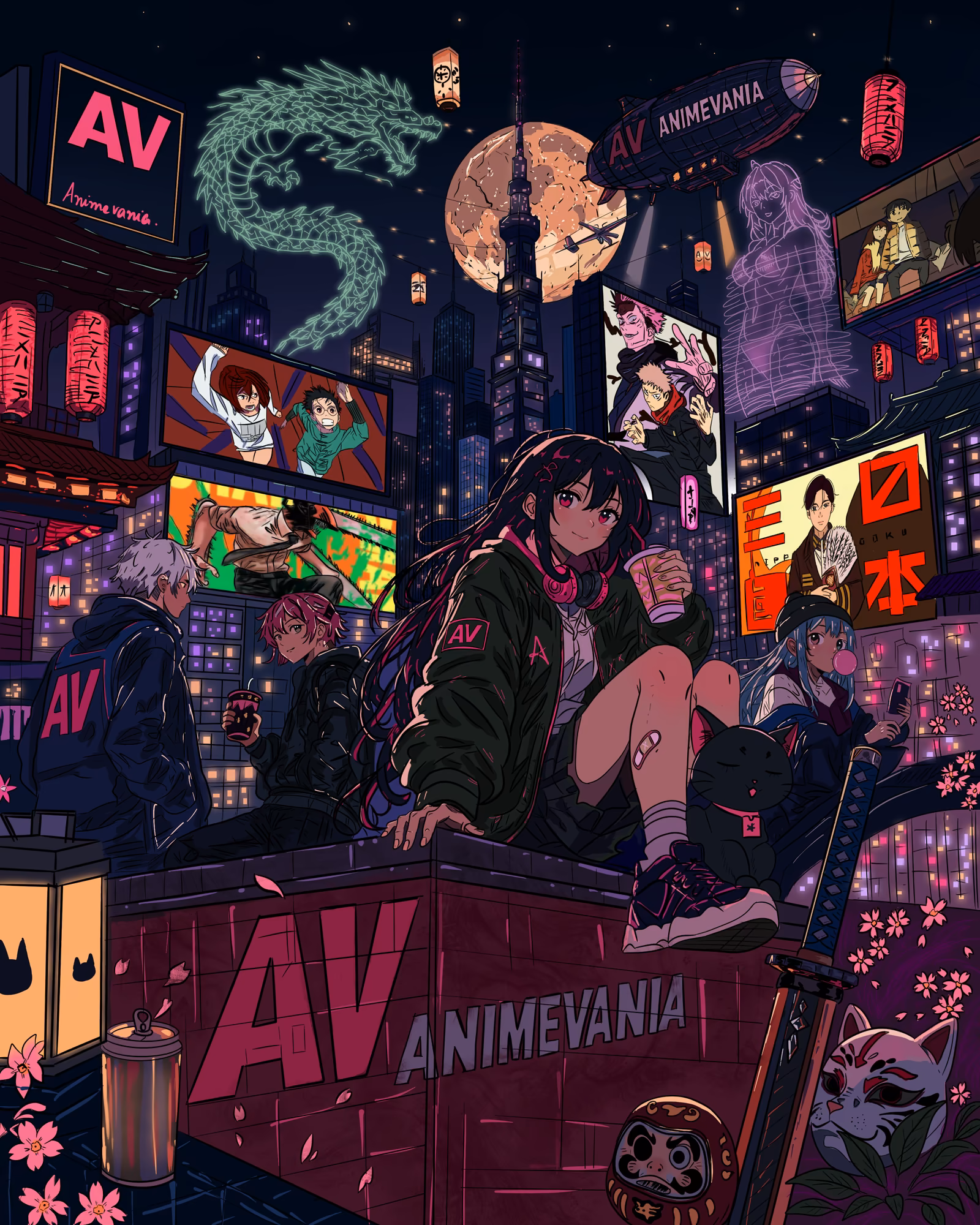 Animevania's illustrated anime city