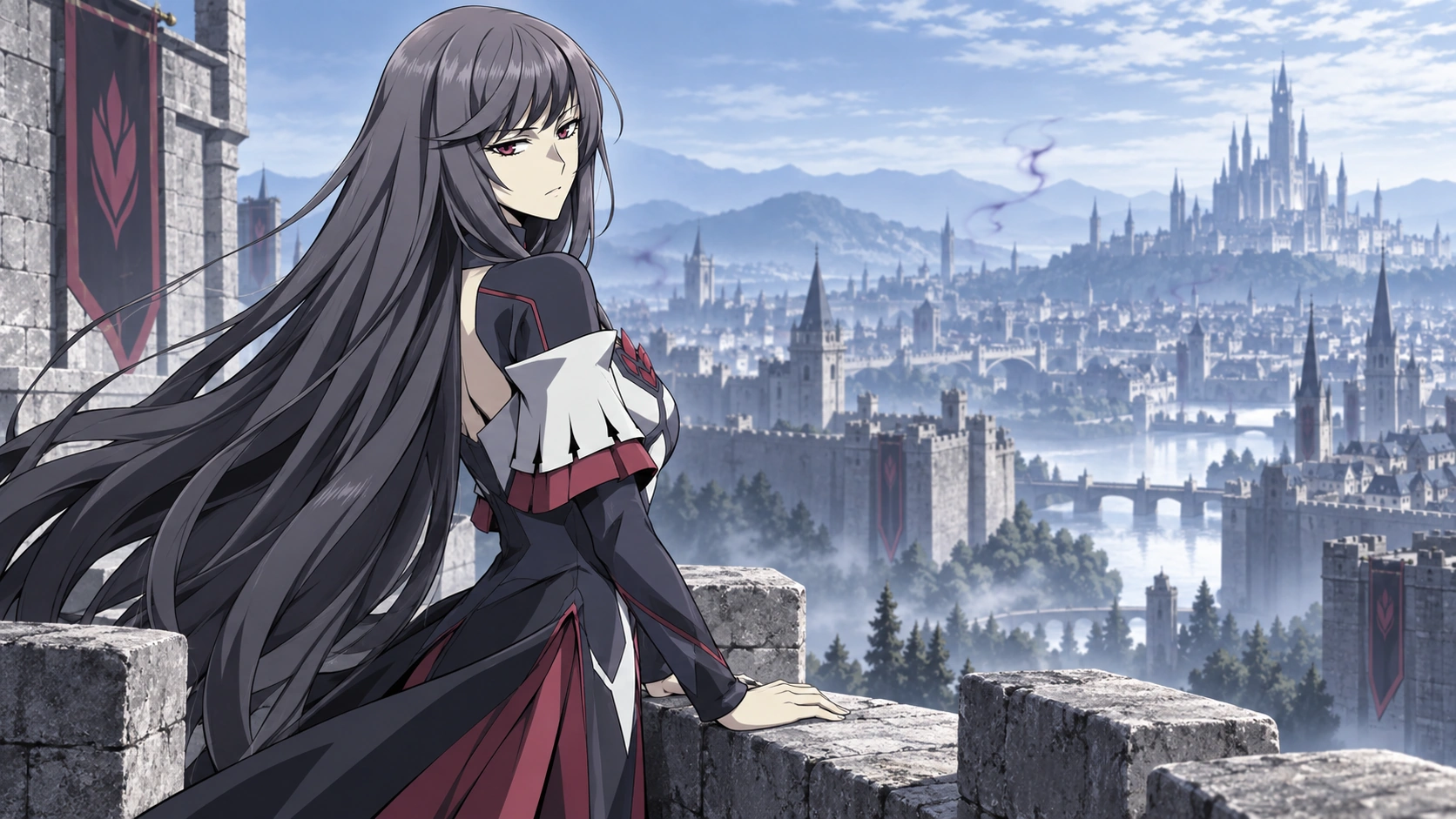 Editorial illustration of Yura in her early Satisfy mage outfit