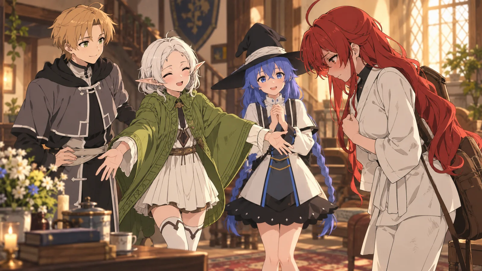 Eris joining Sylphiette and Roxy at the Greyrat home after Rudeus openly proposes a third marriage.