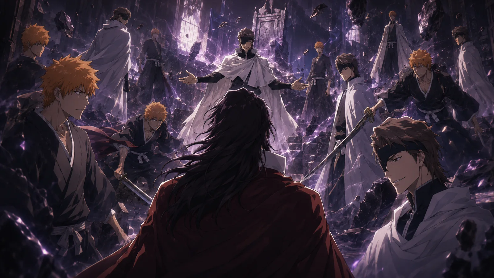 Aizen using Kyoka Suigetsu to deceive Yhwach