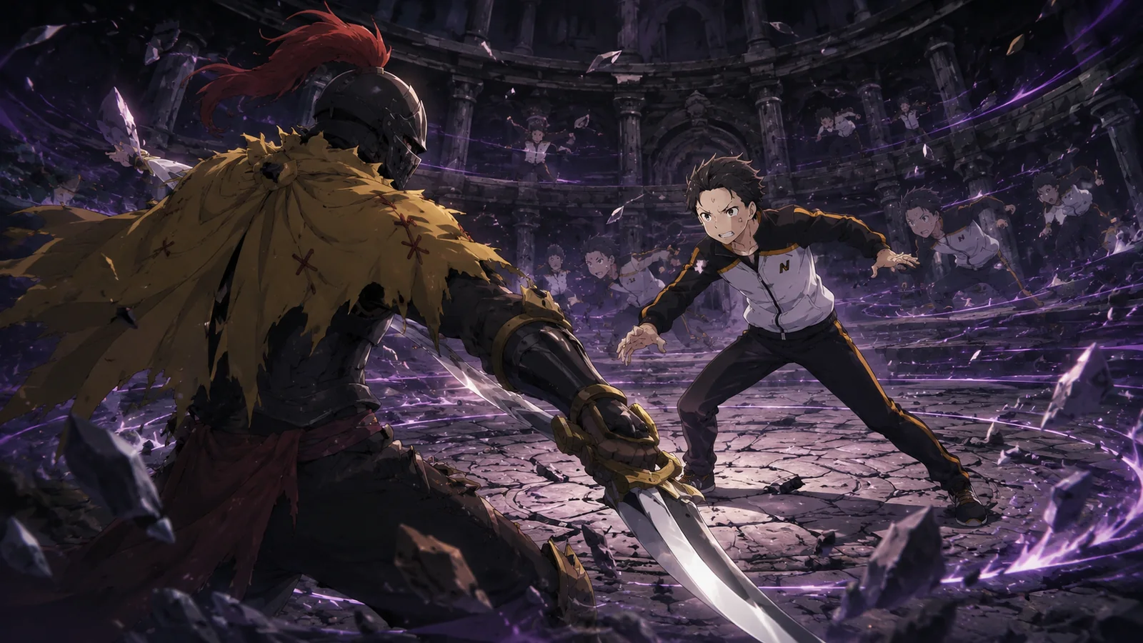 Al and Subaru fighting inside Al's looping territory