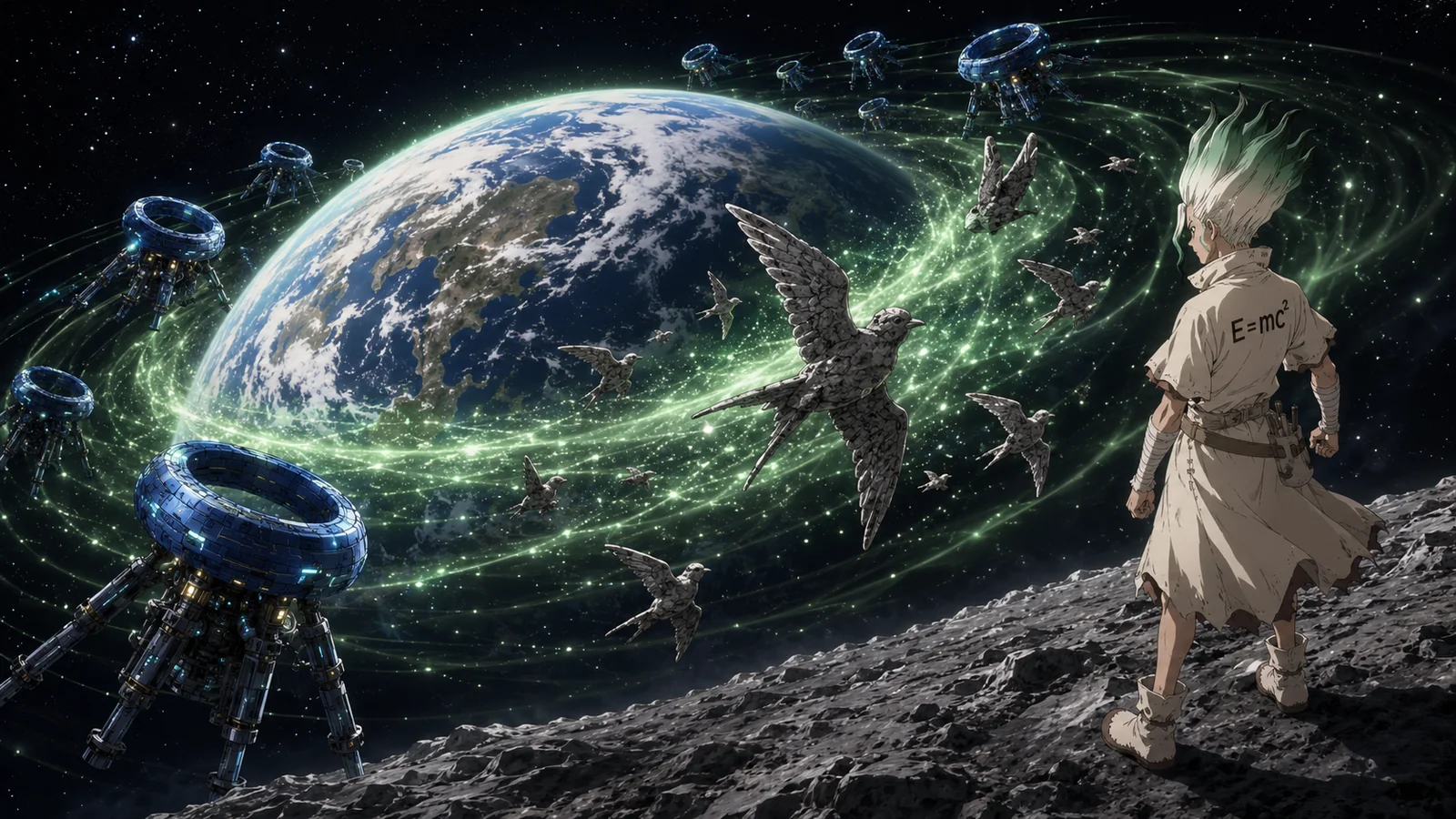 The Medusa devices releasing the global petrification wave