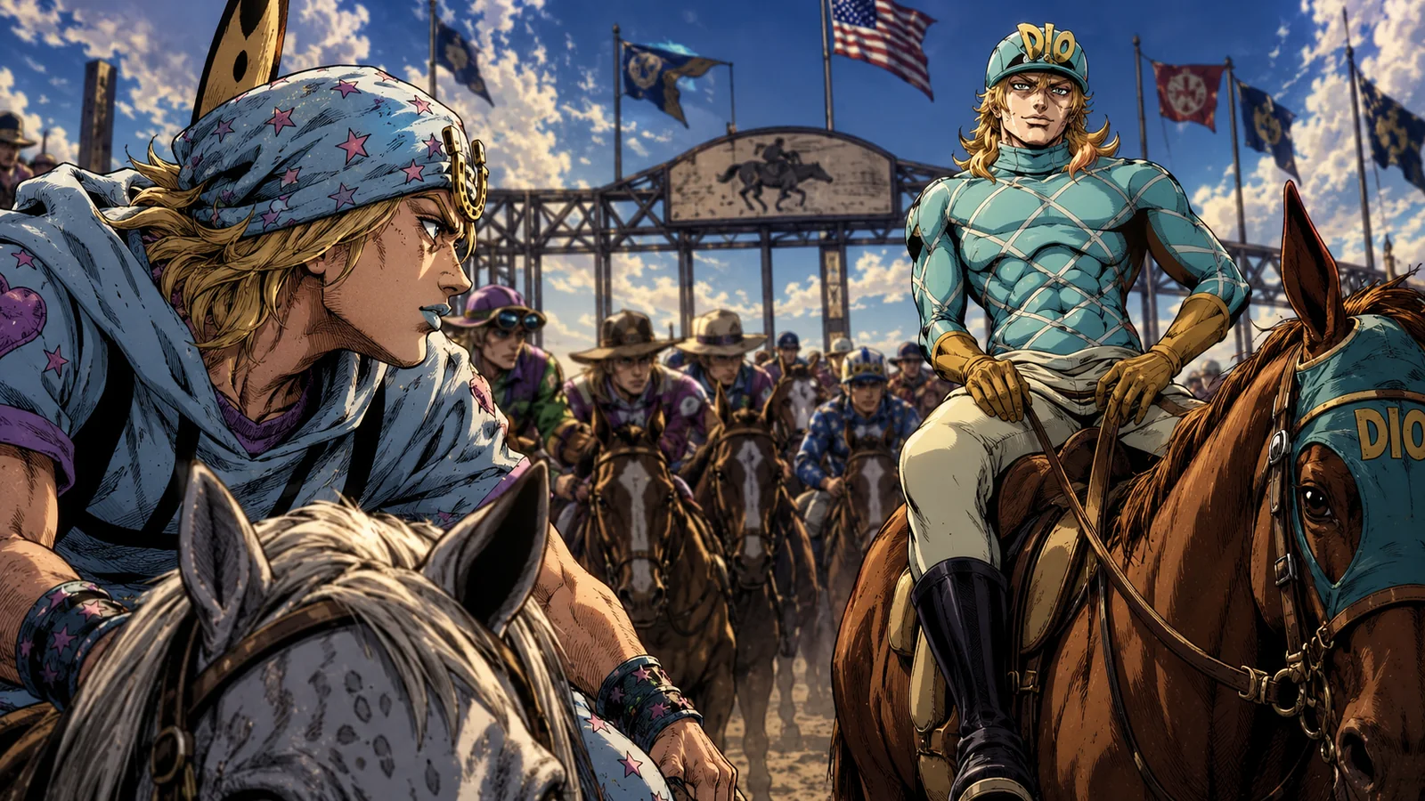 Johnny Joestar and Diego Brando's rivalry at the Steel Ball Run