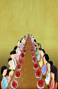 People who are eating cover art