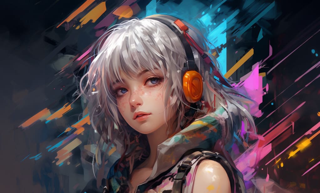 Anime Girl Colorful